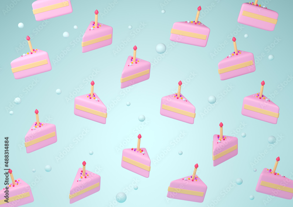 Cake with candle background, pattern Cake with candle background, pattern
