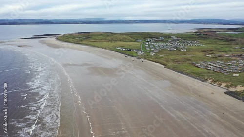 Flying above Rossnowlagh Beach in County Donegal, Ireland photo