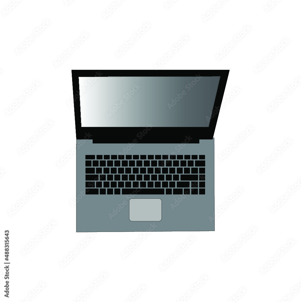 laptop icon vector isolated on white background, seen from above, gadget equipment, up view. laptop icon vector isolated on white background, seen from above, gadget equipment, up view.