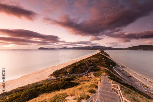 Quadro su tela Bruny Island Neck View of the isthmus connecting the North and South of Bruny Island, southern Tasmania
