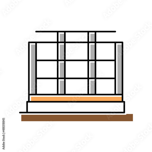 steel frame building color icon vector illustration