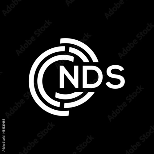 NDS letter logo design on black background.NDS creative initials letter logo concept.NDS vector letter design.