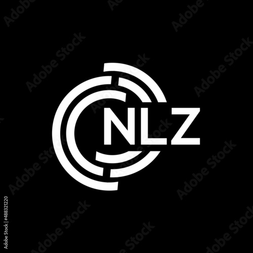 NLZ letter logo design on black background.NLZ creative initials letter logo concept.NLZ vector letter design.