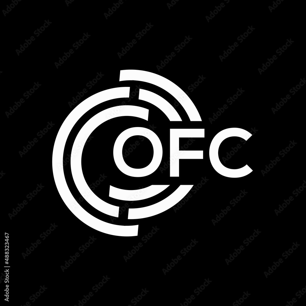 OFC letter logo design on black background. OFC creative initials letter logo concept. OFC letter design. OFC letter logo design on black background. OFC creative initials letter logo concept. OFC letter design.