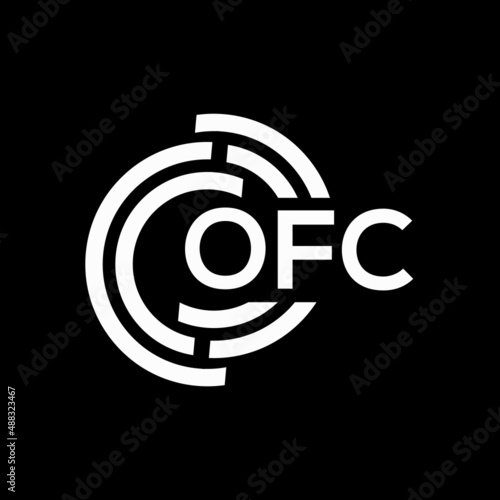 OFC letter logo design on black background. OFC creative initials letter logo concept. OFC letter design.