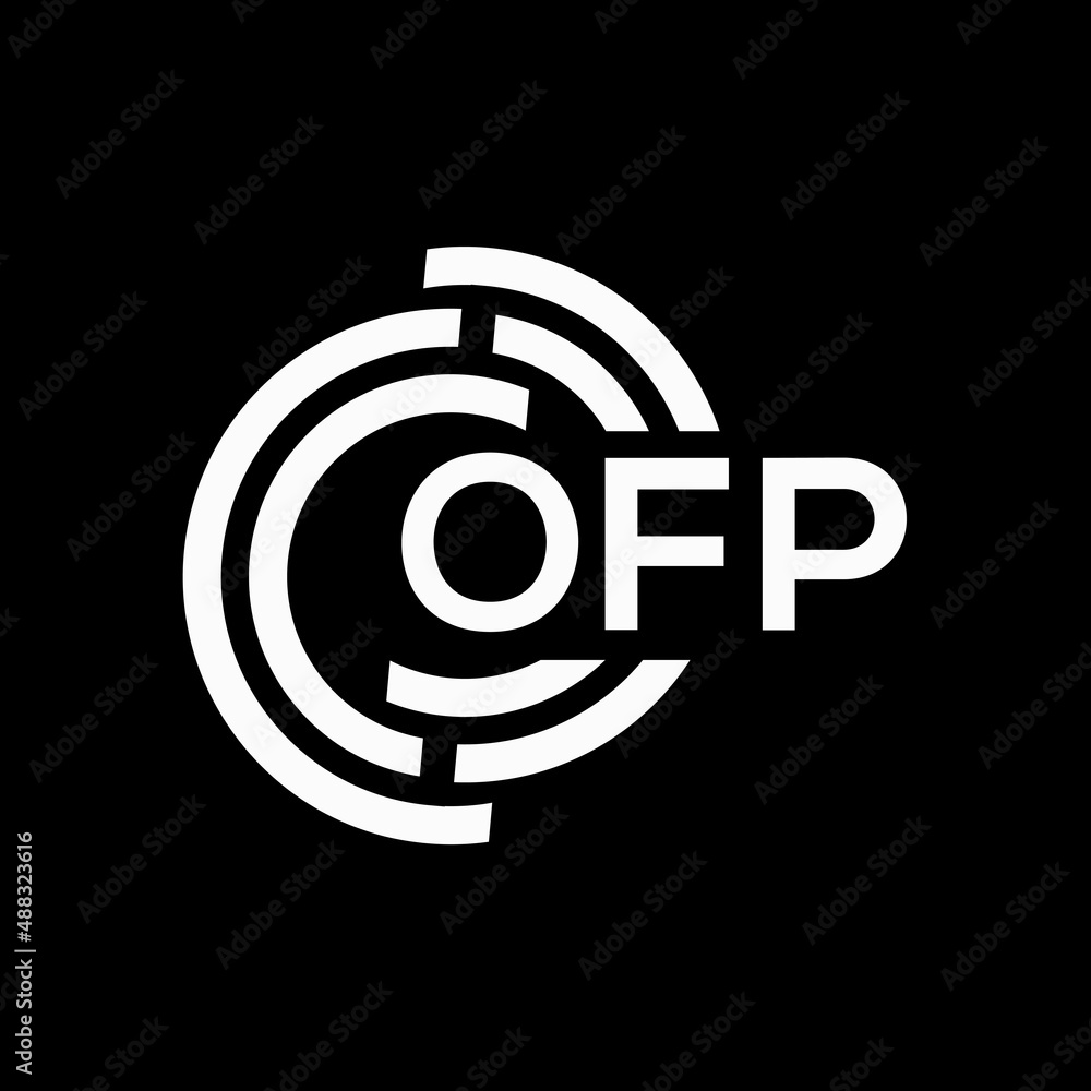 OFP letter logo design on black background.OFP creative initials letter logo concept.OFP vector letter design. OFP letter logo design on black background.OFP creative initials letter logo concept.OFP vector letter design.