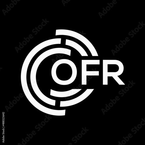 OFR letter logo design on black background.OFR creative initials letter logo concept.OFR vector letter design. photo