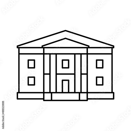 greek revival house line icon vector illustration