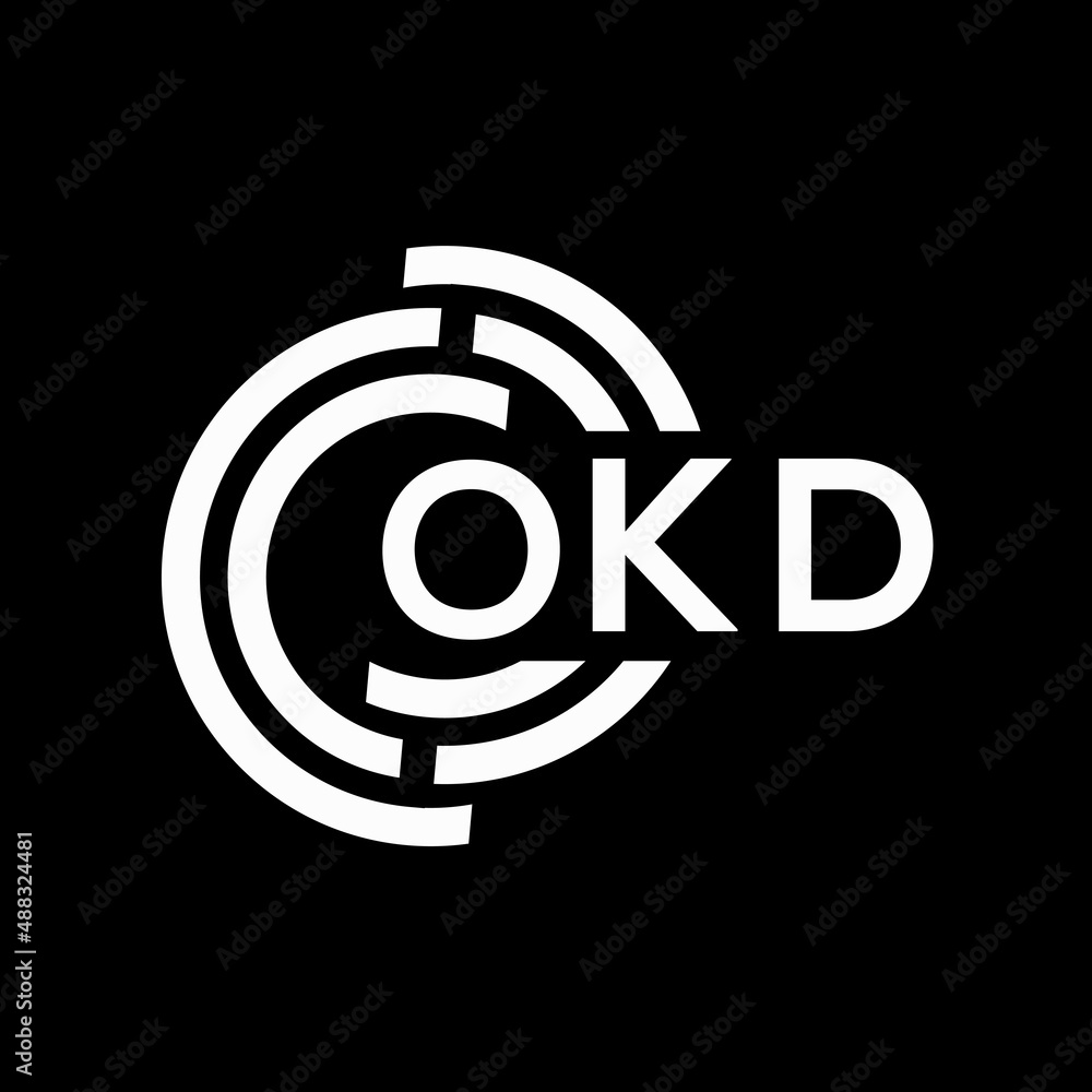 OKD letter logo design on black background. OKD creative initials letter logo concept. OKD letter design. OKD letter logo design on black background. OKD creative initials letter logo concept. OKD letter design.