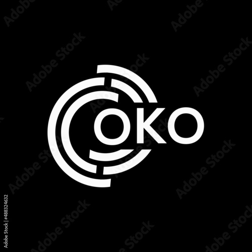 OKO letter logo design on black background.OKO creative initials letter logo concept.OKO vector letter design.