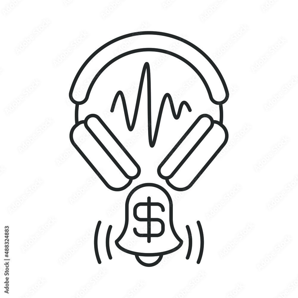 Fototapeta premium subscription to music, audio, podcasts. Line icon