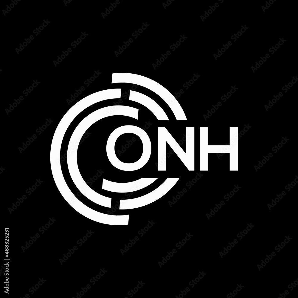 ONH letter logo design on black background. ONH creative initials letter logo concept. ONH letter design. ONH letter logo design on black background. ONH creative initials letter logo concept. ONH letter design.
