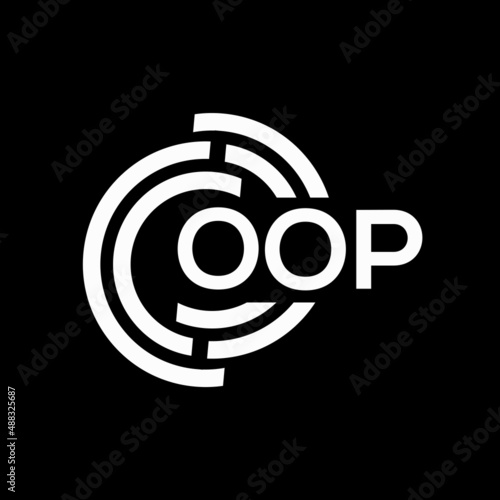OOP letter logo design on black background. OOP creative initials letter logo concept. OOP letter design.