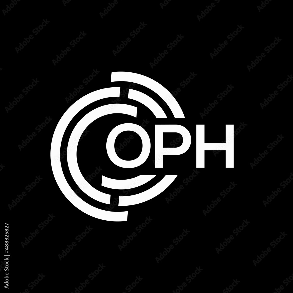 OPH letter logo design on black background. OPH creative initials letter logo concept. OPH letter design. OPH letter logo design on black background. OPH creative initials letter logo concept. OPH letter design.