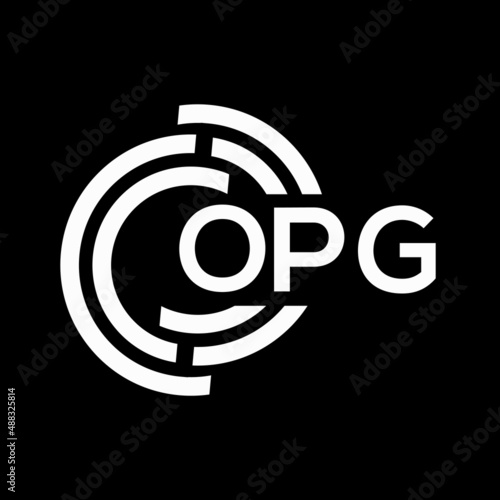 OPG letter logo design on black background. OPG creative initials letter logo concept. OPG letter design.