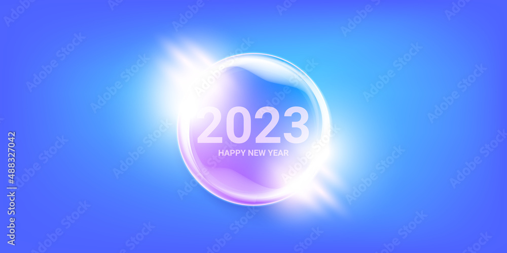 2023 Happy new year horizontal banner background and 2023 greeting card with text. vector 2023 new year sticker, label, icon, logo and badge isolated on winter stylish blue background 2023 Happy new year horizontal banner background and 2023 greeting card with text. vector 2023 new year sticker, label, icon, logo and badge isolated on winter stylish blue background