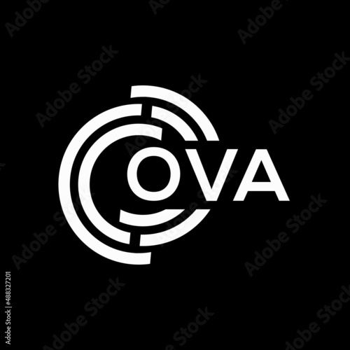 OVA letter logo design on black background. OVA creative initials letter logo concept. OVA letter design.