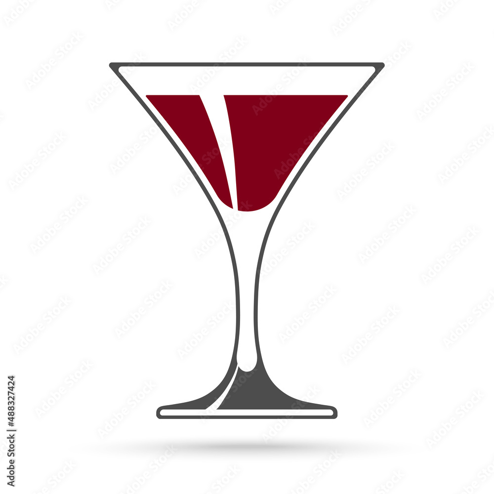 Martini glass icon isolated on white background.
