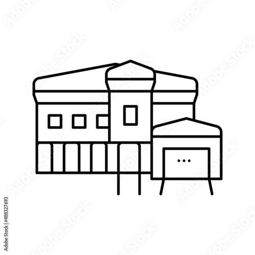 mediterranean house line icon vector illustration