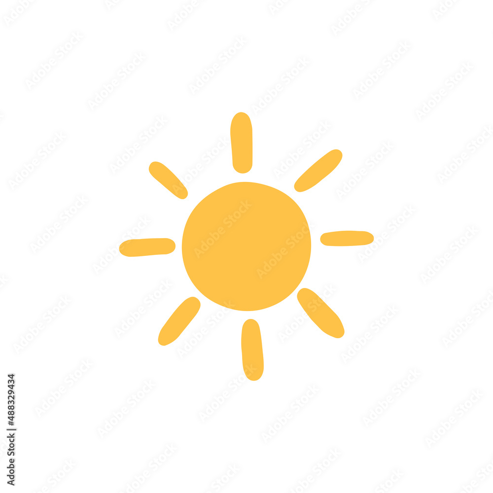 Shining sun hand-drawn vector illustration Shining sun hand-drawn vector illustration