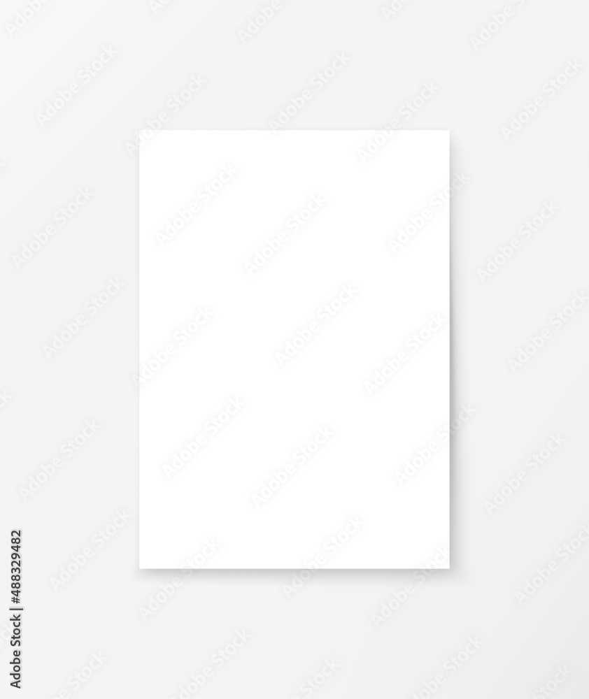 Empty white paper sheet on a table. Vertical vector mockup Empty white paper sheet on a table. Vertical vector mockup