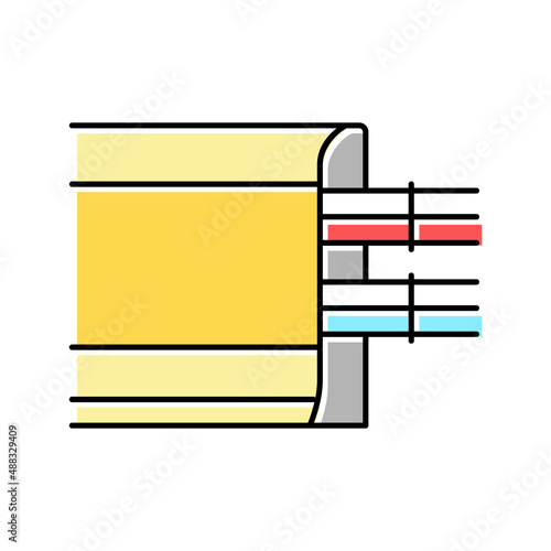 cable laying in skirting board color icon vector illustration