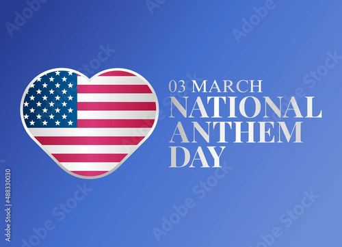 vector graphic of national anthem day good for national anthem day celebration. flat design. flyer design.flat illustration.
