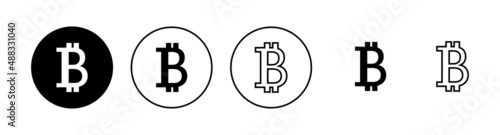 Bitcoin icons set. bitcoin sign and symbol. payment symbol. cryptocurrency logo