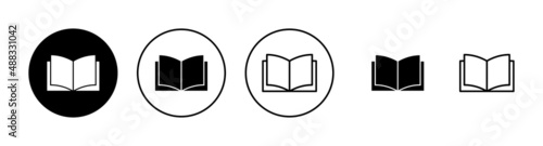 Book icons set. open book sign and symbol. ebook icon