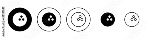 Bowling icons set. bowling ball and pin sign and symbol.