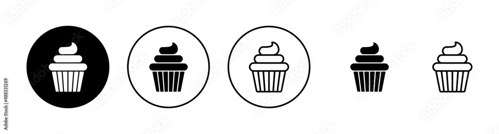 Cup cake icons set. Cup cake sign and symbol Cup cake icons set. Cup cake sign and symbol