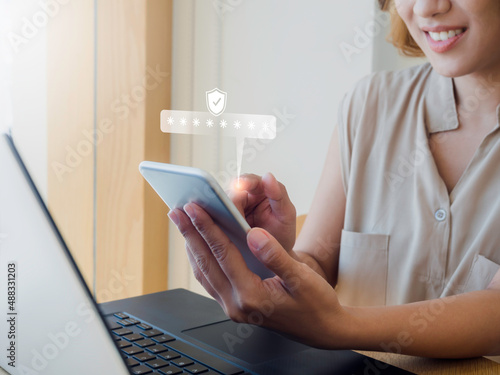 Obraz na plátně Two steps authentication concept