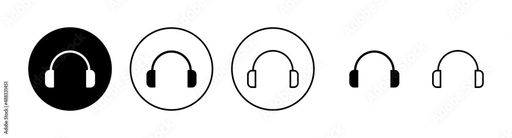 Headphone icons set. Headset sign and symbol Headphone icons set. Headset sign and symbol