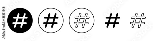 Hashtag icons set. hashtag sign and symbol