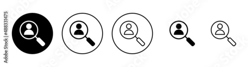 Hiring icons set. Search job vacancy sign and symbol. Human resources concept. Recruitment