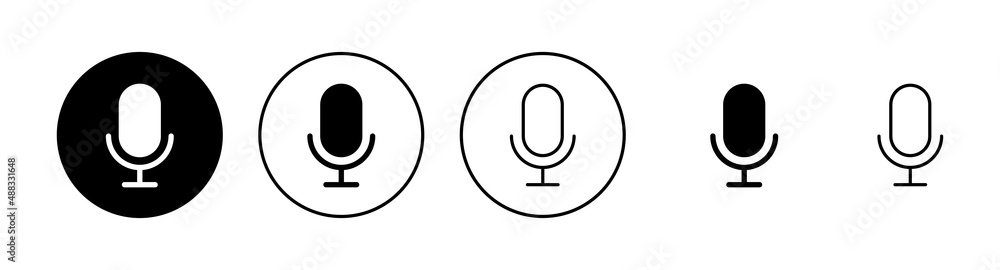 Microphone icons set. karaoke sign and symbol Microphone icons set. karaoke sign and symbol