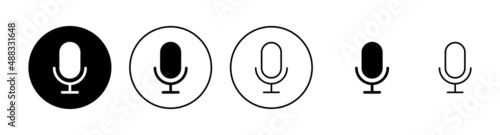 Microphone icons set. karaoke sign and symbol