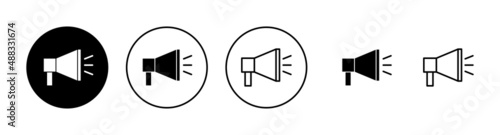 Megaphone icons set. Loudspeaker sign and symbol