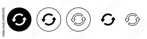 Refresh icons set. Reload sign and symbol. Update icon.
