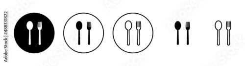spoon and fork icons set. spoon, fork and knife icon vector. restaurant sign and symbol
