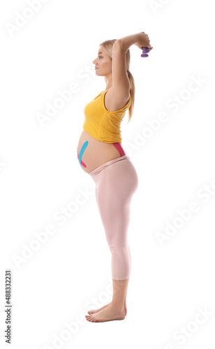 Pregnant woman with applied...