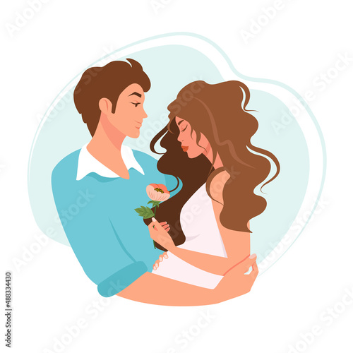 A beautiful couple is expecting a baby. future parents. Family and love. Vector illustration.