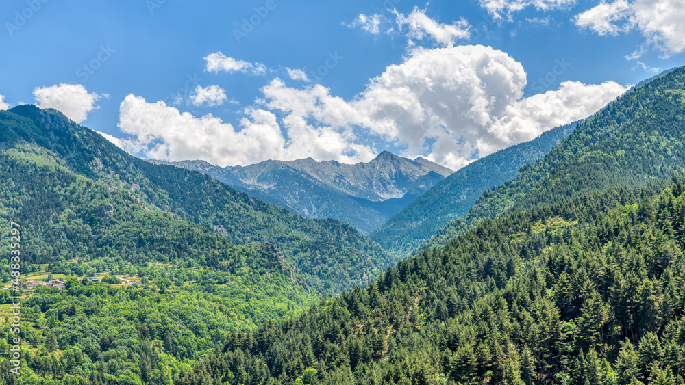 A landscape view of Pyrenees Mountains in France 