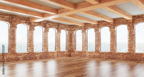 Loft studio Interior in old...