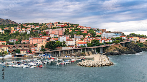 Coastal mediteranean landscape in Cerbere Languedoc South of France 