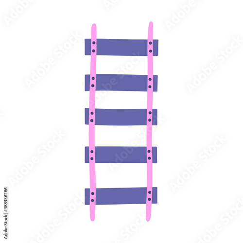 Rope bridge hand-drawn vector illustration