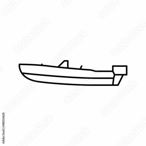 runabout boat line icon vector illustration