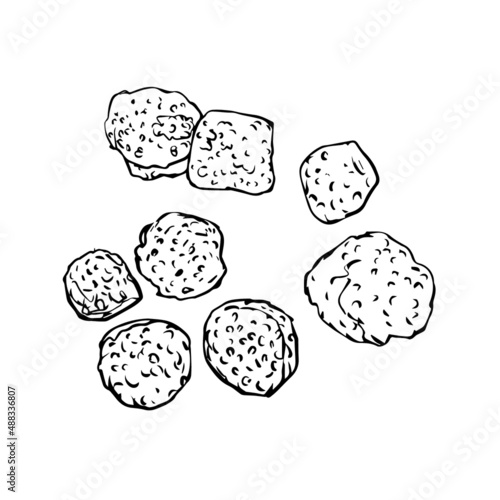 Artificial meat. Soy texturate vector