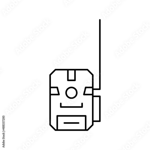 hunting camera line icon vector illustration
