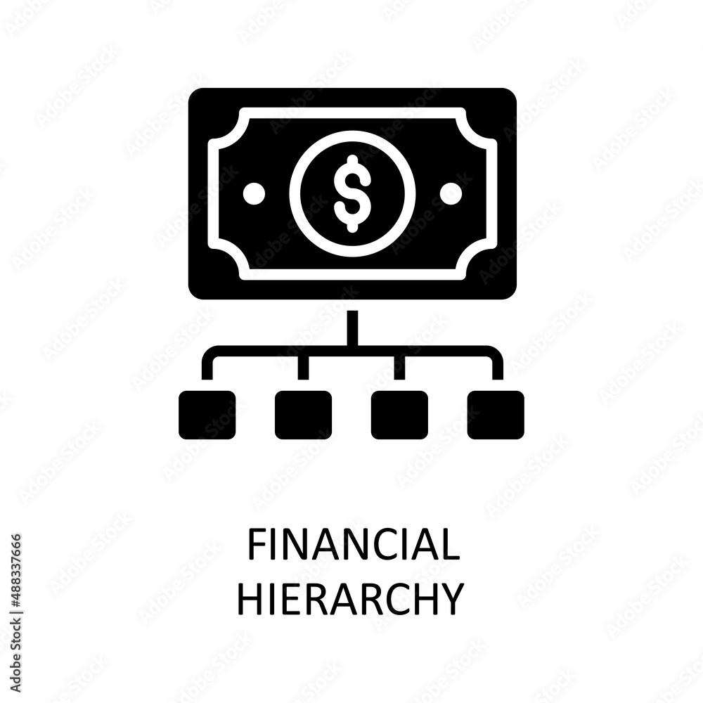 Financial Hierarchy Vector Solid Icon Design illustration. Banking and Payment Symbol on White background EPS 10 File